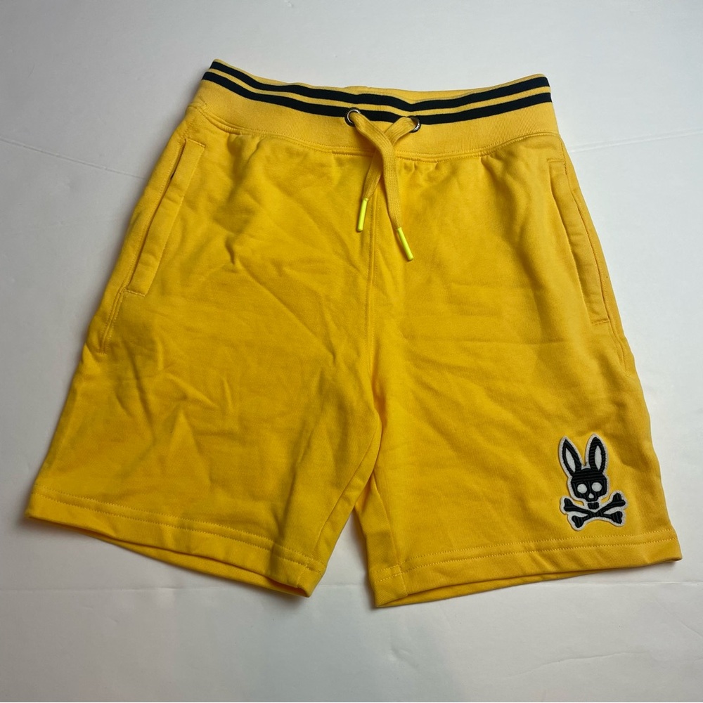 Psycho Bunny Yellow Pull-on French Terry Shorts